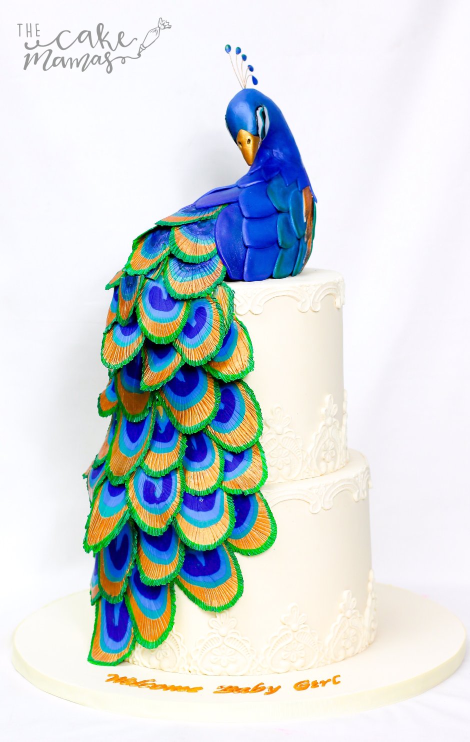 Свадебный одноярусный торт с Жар птицей