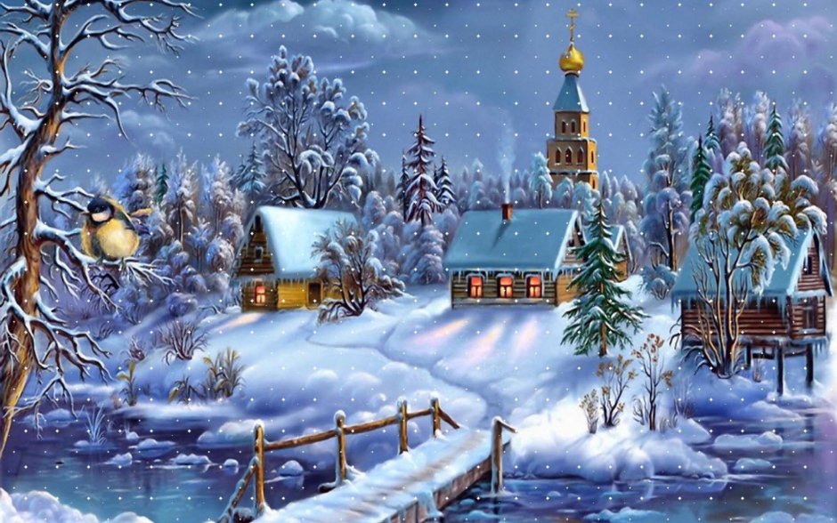 Картины по номерам зимний пейзаж
