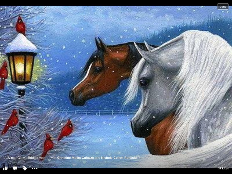 Рождество лошадь арт