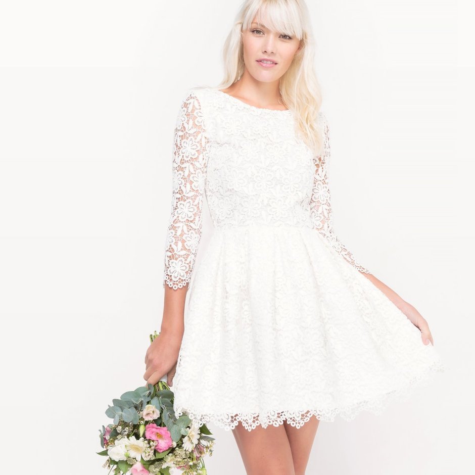 Элегантное белое платье