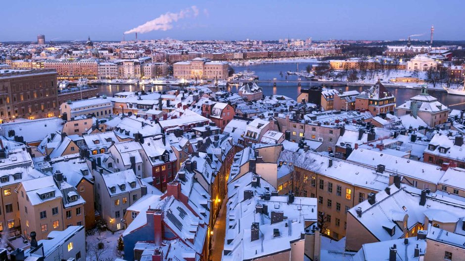 Швеция Стокгольм зимой
