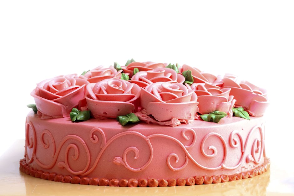Торт на день рождения с розами