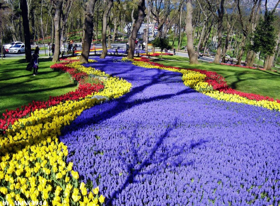 Парк Гюльхане в Стамбуле фестиваль тюльпанов