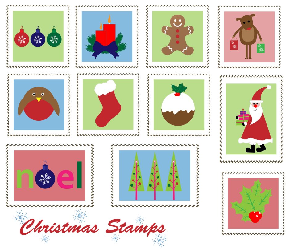 Рождественские почтовые марки