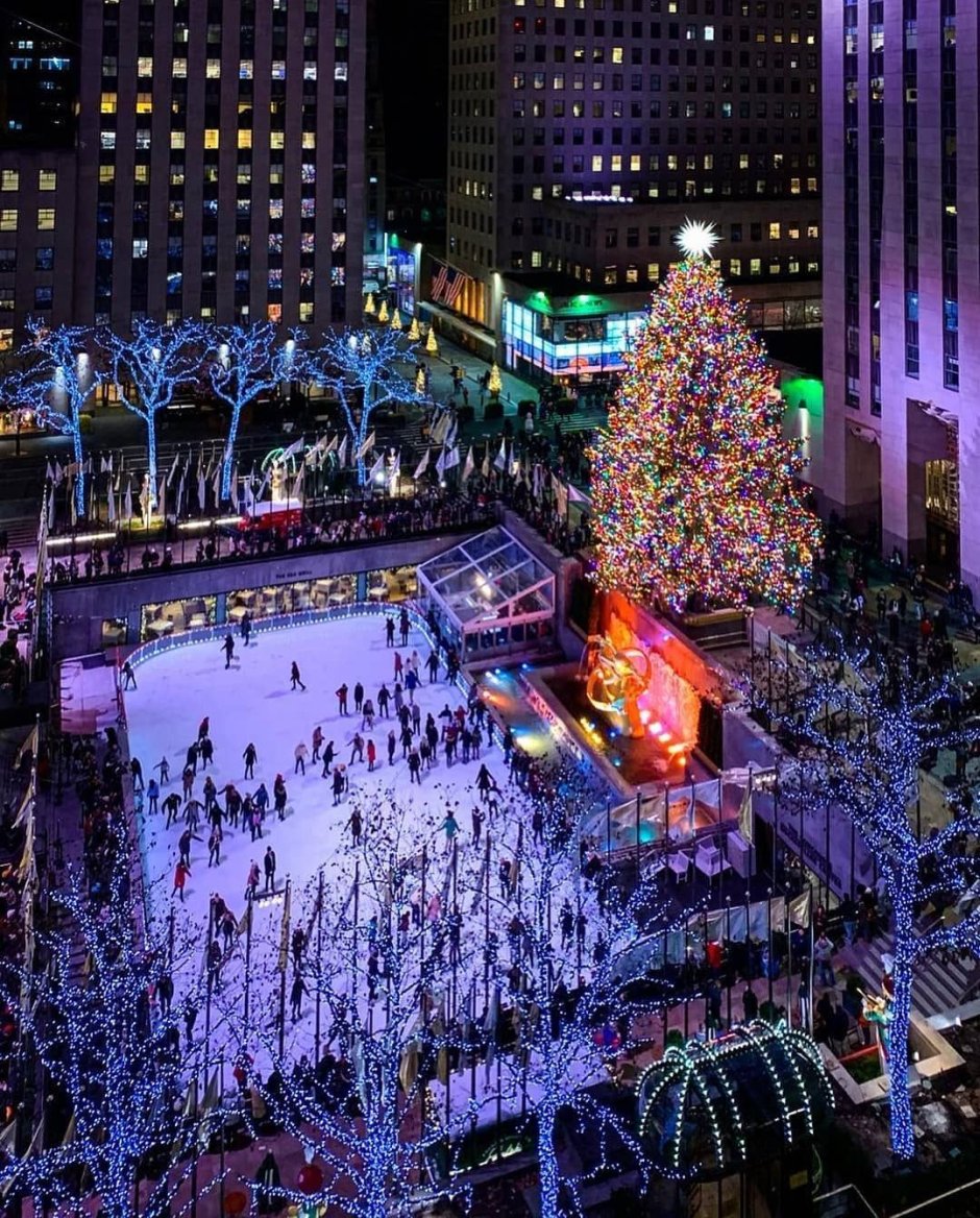 Каток Rockefeller Center Рождество