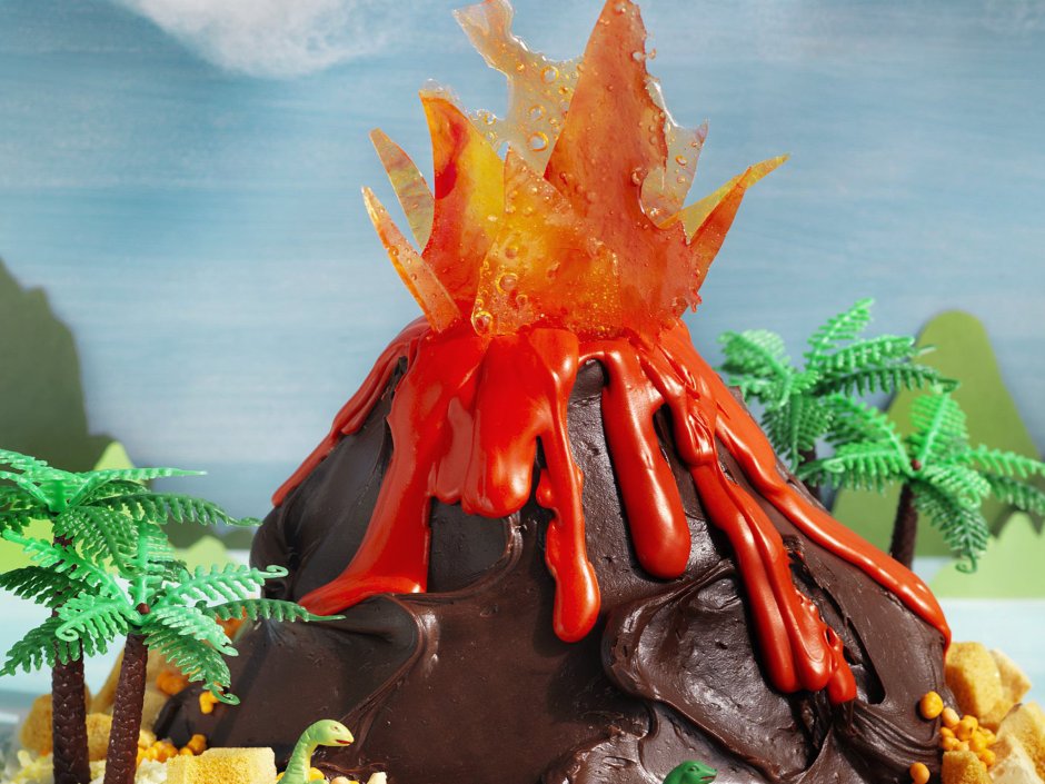 Торт вулкан с лавой