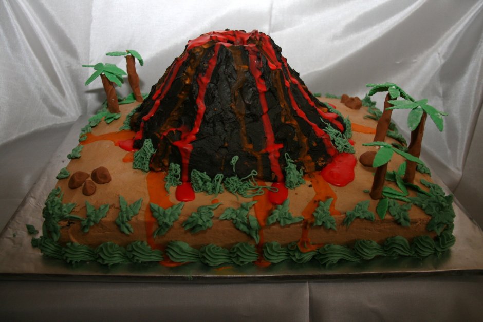 Прямоугольный торт для мальчика с динозаврами
