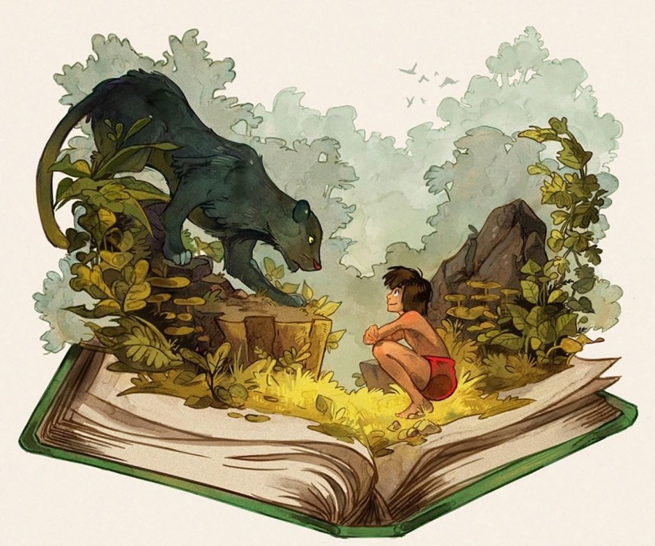 Киплинг книга джунглей иллюстрации