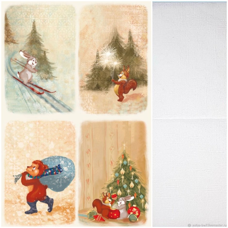 Картинки для декупажа старинные открытки зима пейзаж