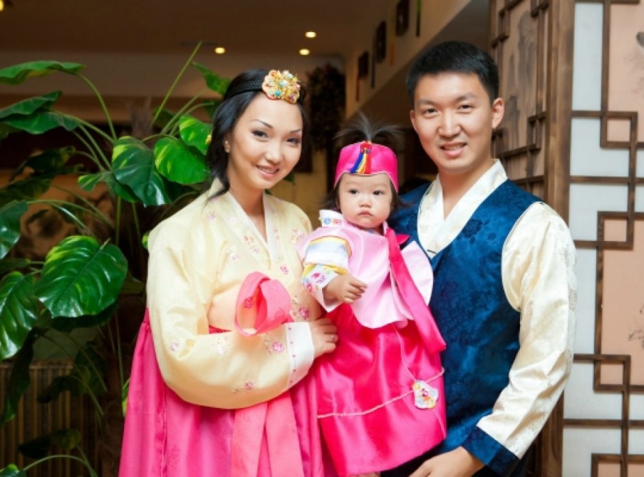 Южная Корея семья дети ханбок