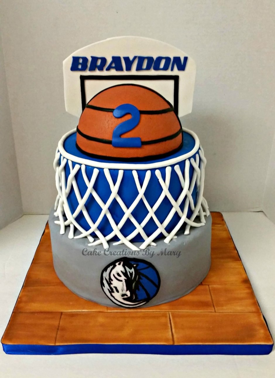 Торт для баскетболиста двухъярусный