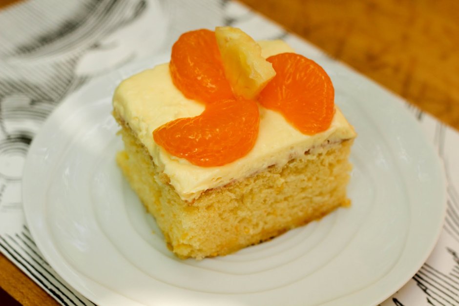 Мандариновый торт с печеньем