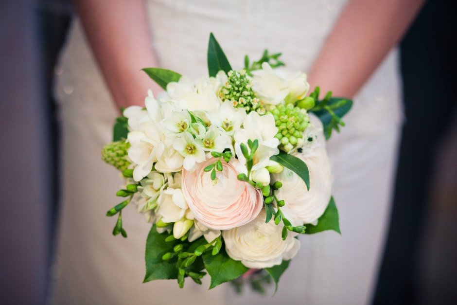 Букет невесты в зеленом цвете