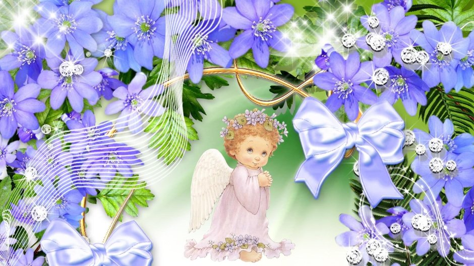 Летние цветы с ангелом