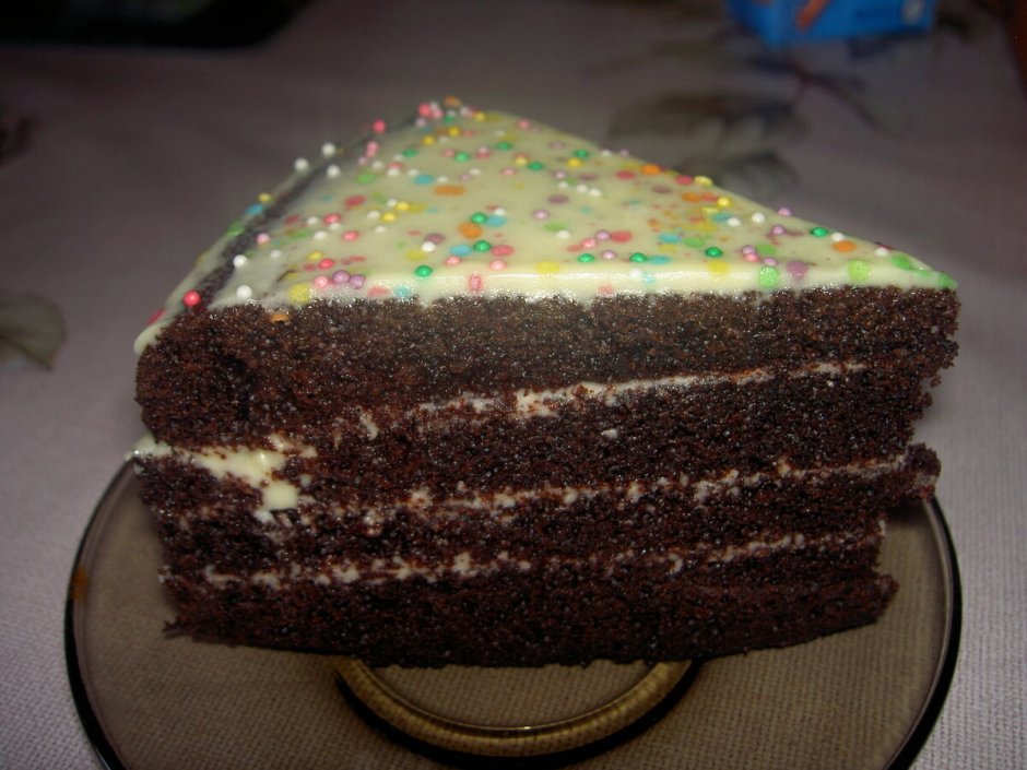 Шоколадно сметанный торт