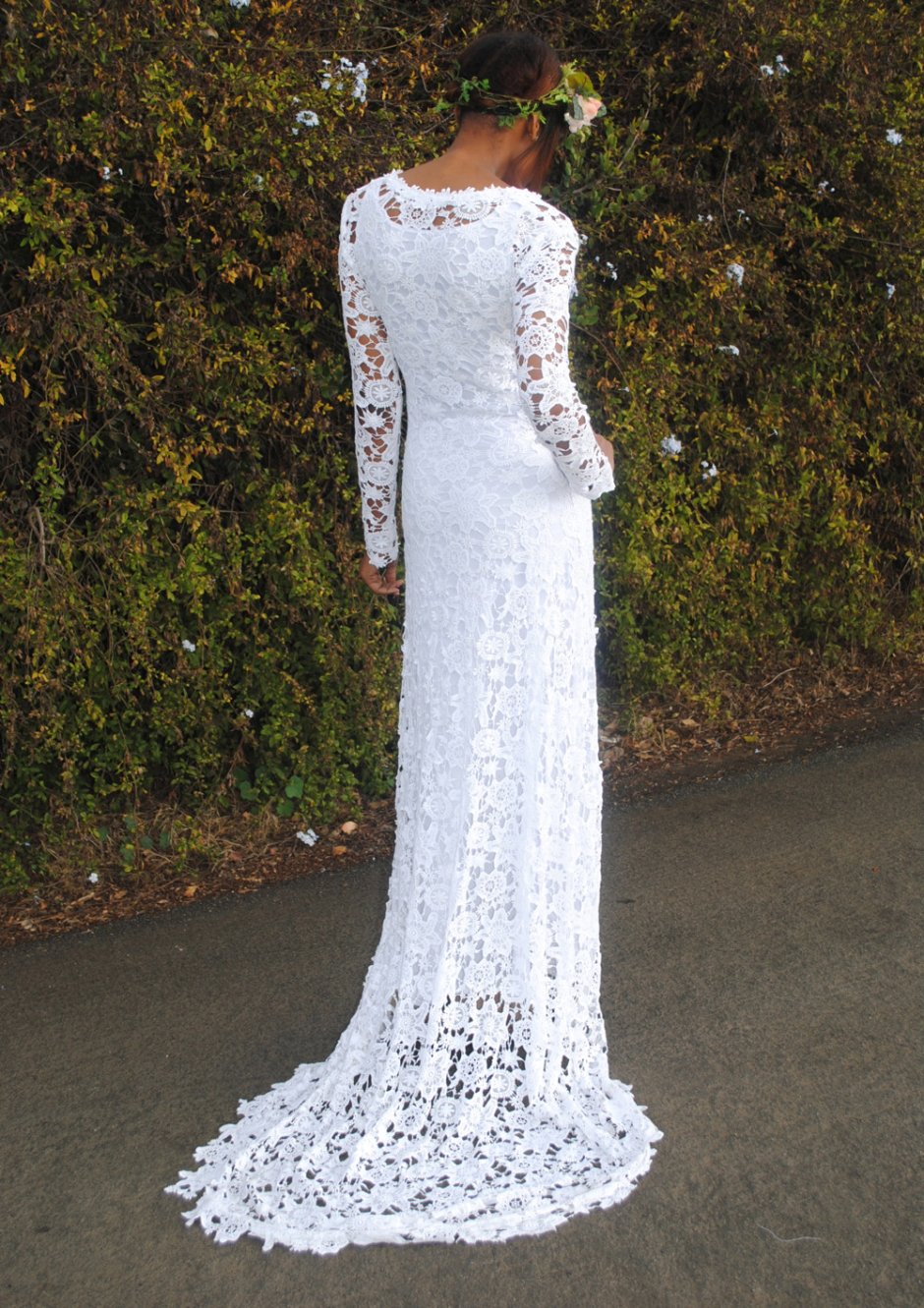 Винтажное кружевное свадебное платье