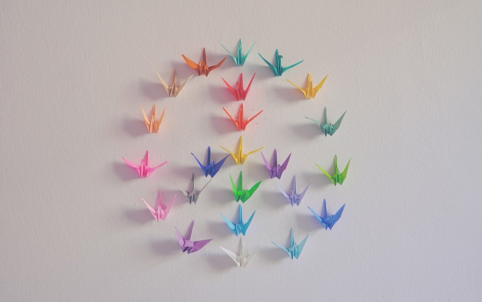 Оригами из стикеров для заметок