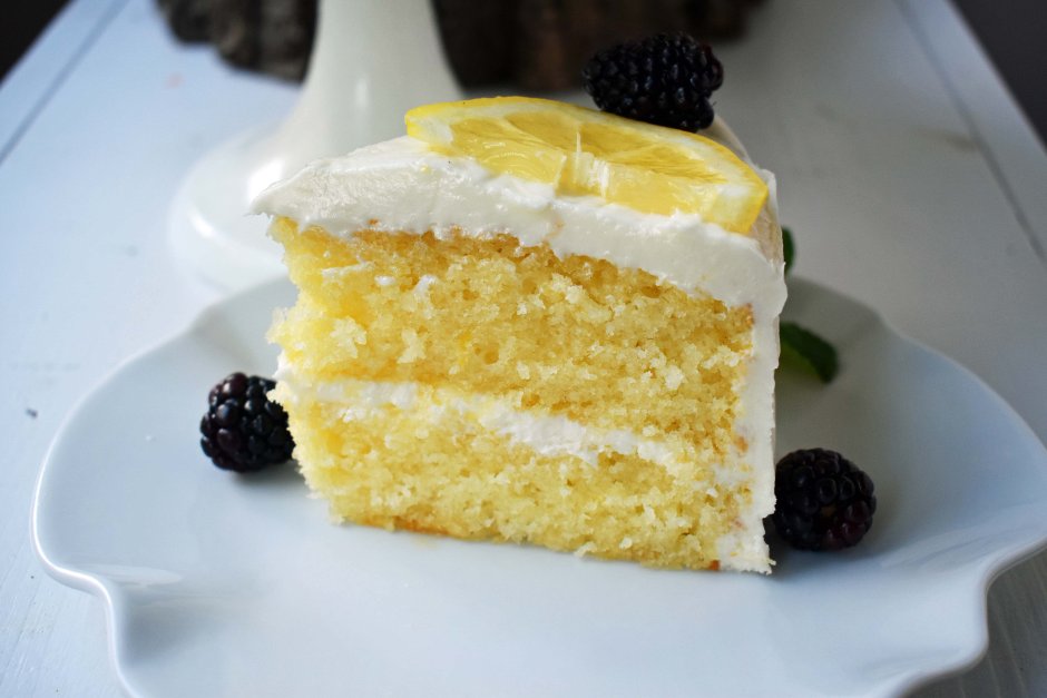 Лимонный торт декор из крема