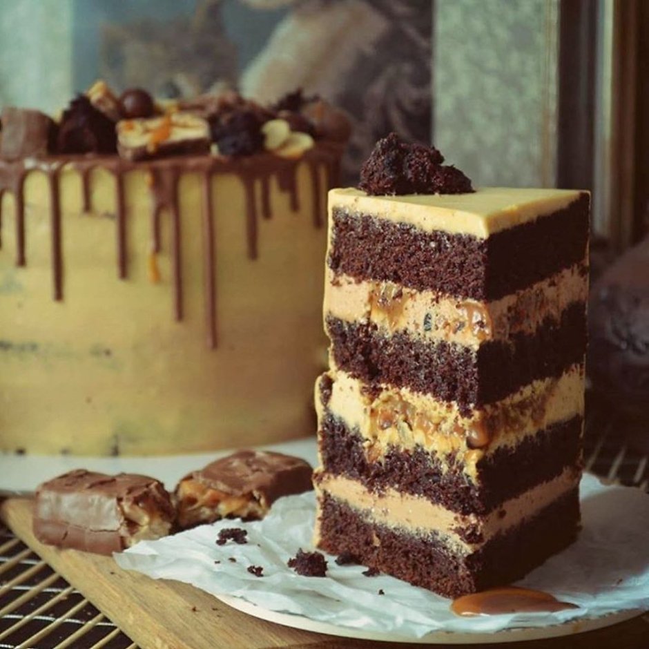 Шоколадный бисквит для торта Сникерс