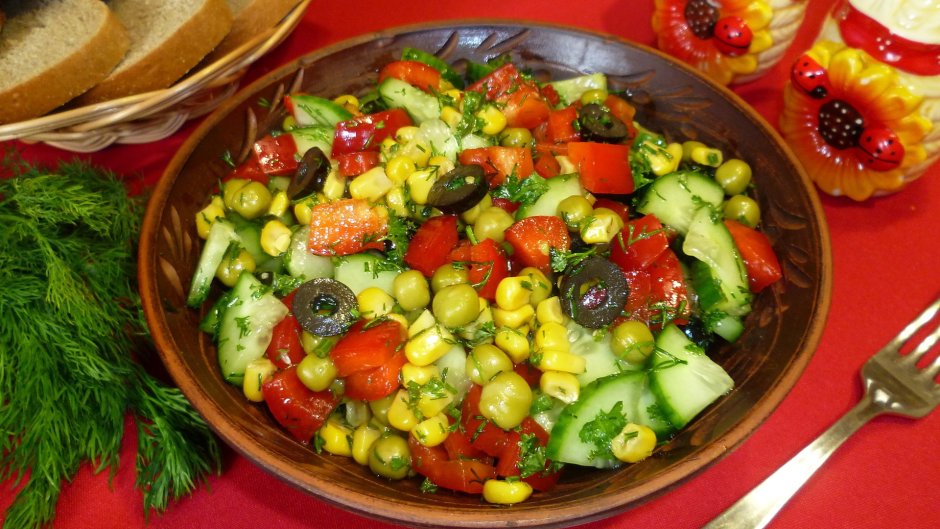 Овощной салат на праздничный стол без майонеза