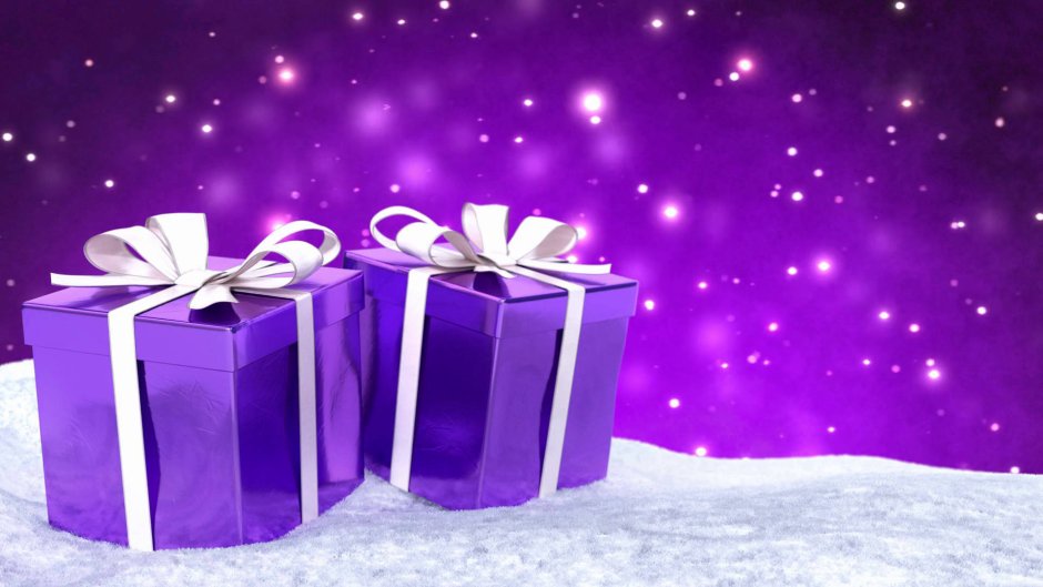 Подарок фиолетовый значок
