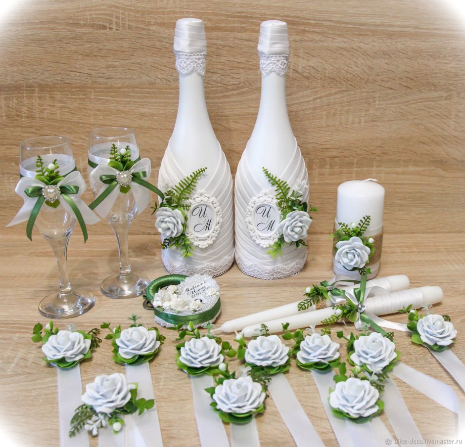 Свадебные бутылки в эко стиле