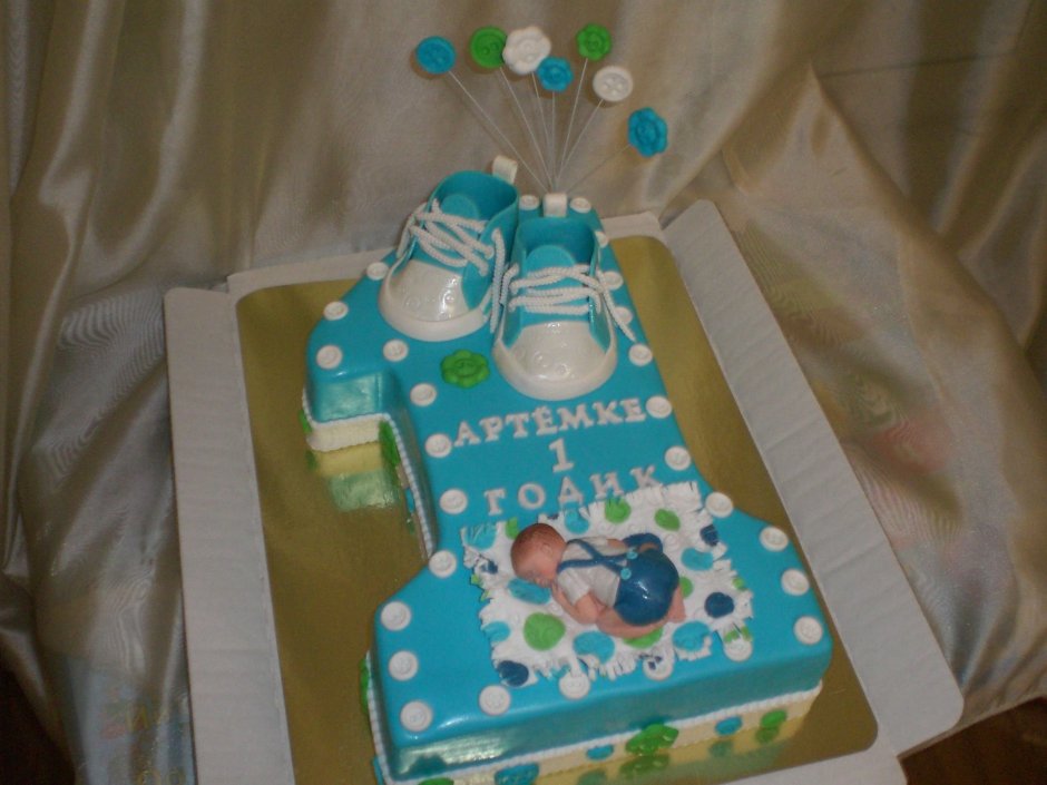 Торт в виде 1 для мальчика на день рождения