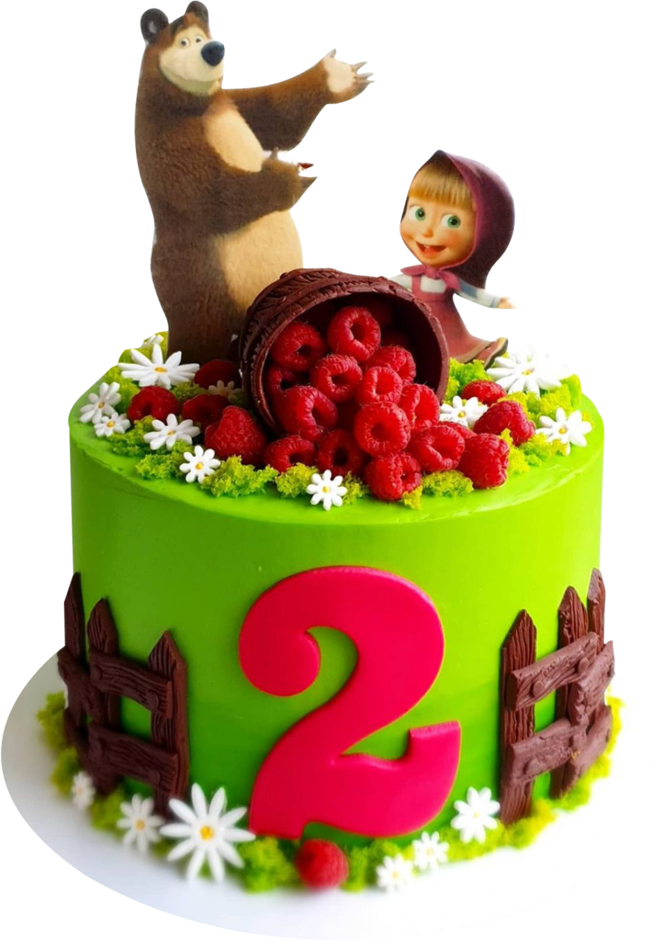 Тортик на 2 года мальчику Маша и медведь