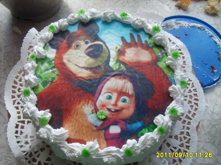 Торт Маша и медведь с меренгами