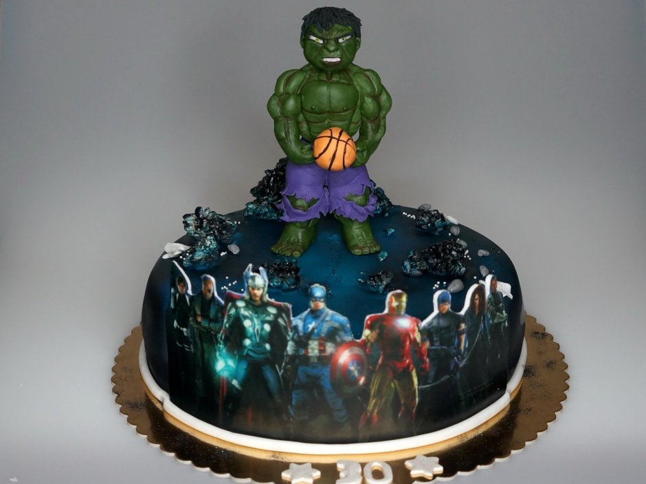 Торт с супергероями для мальчика 10 лет