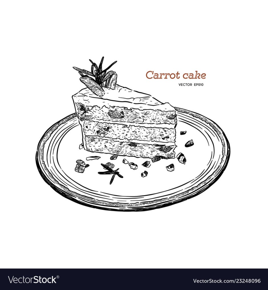 Морковный торт эскиз