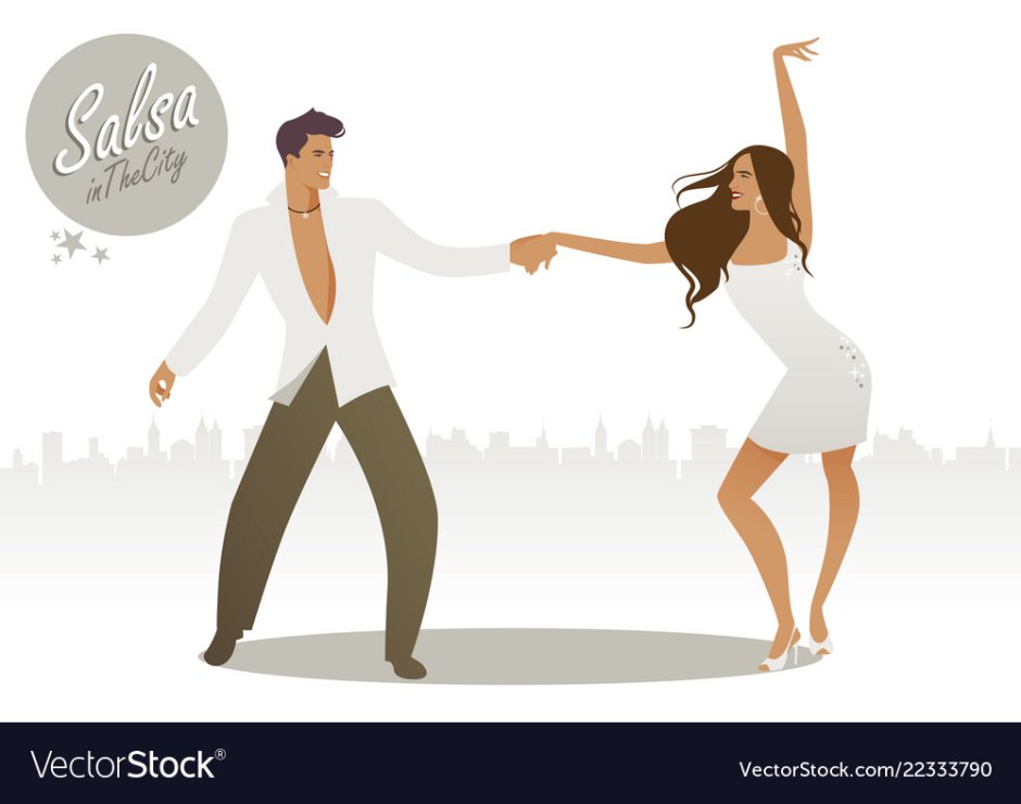 Мужчина и женщина танцуют сальсу