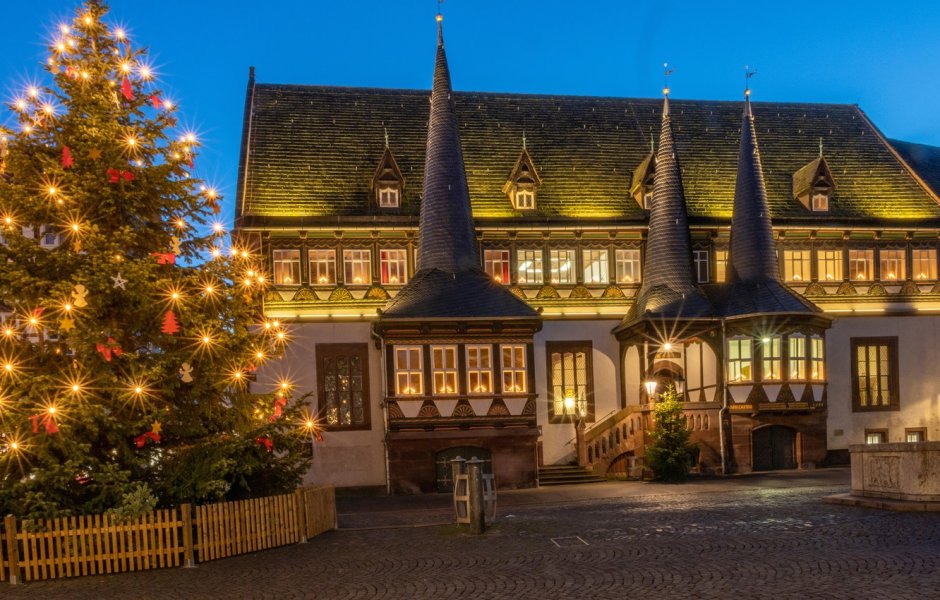 Рождество Michelstadt Town Hall, Germany