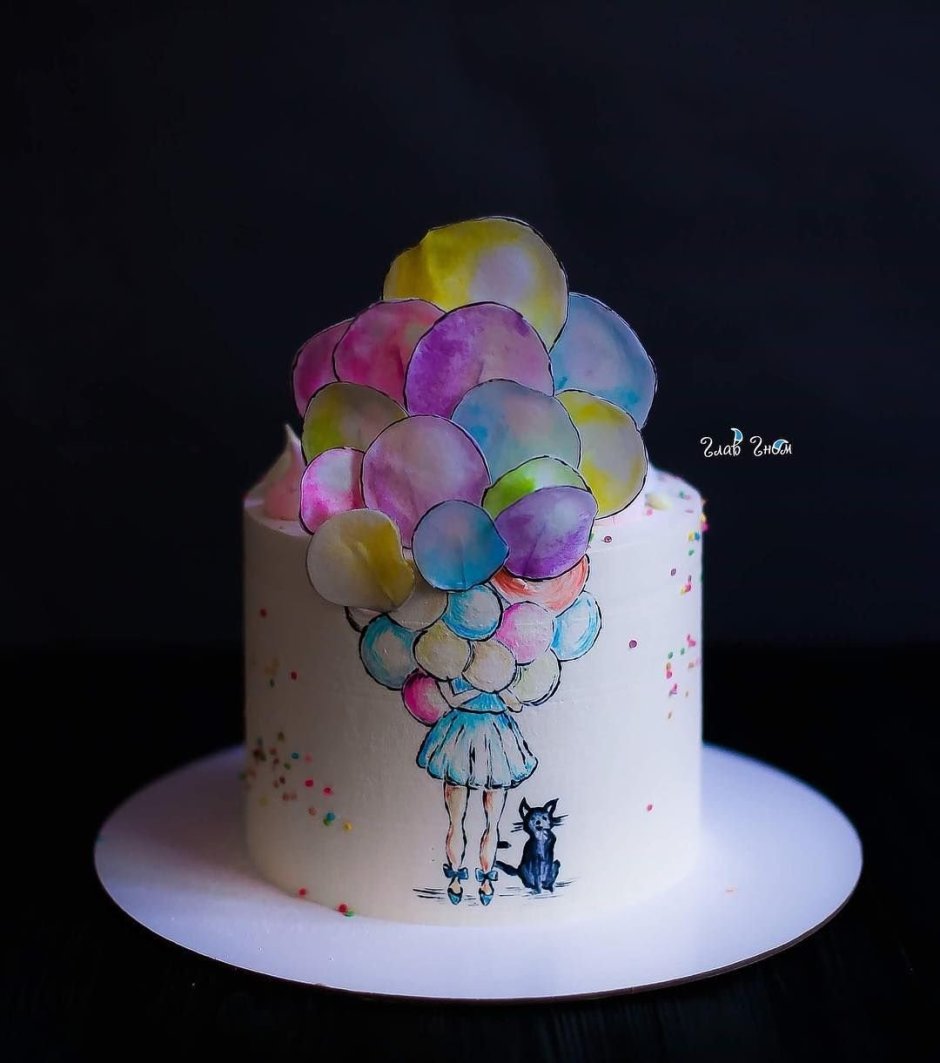 Тортик ребенку с воздушными шариками