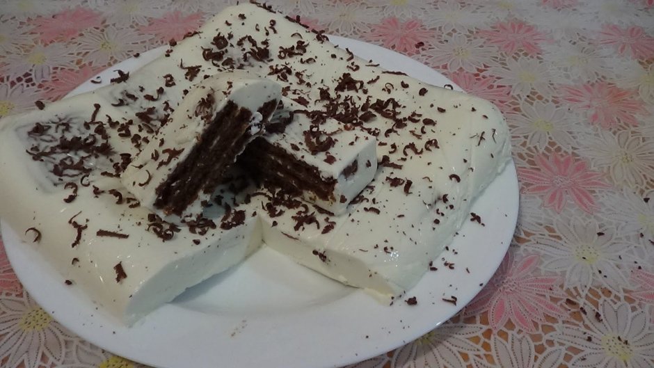 Холодный торт без выпечки творог и желатин
