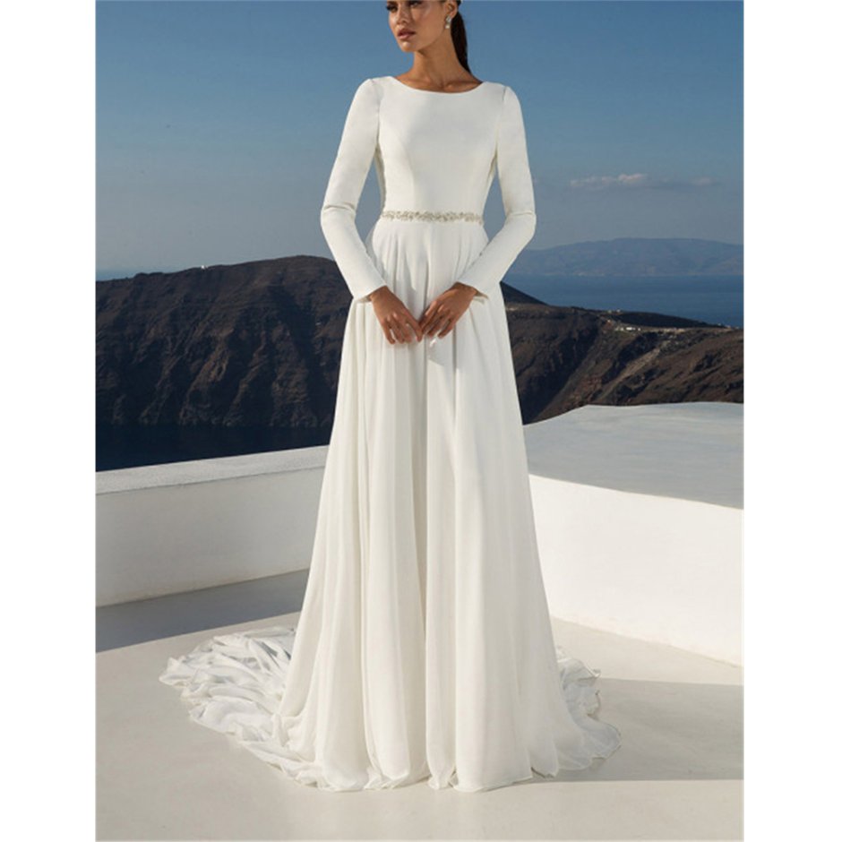 Свадебное платье 2021 с рукавами буф