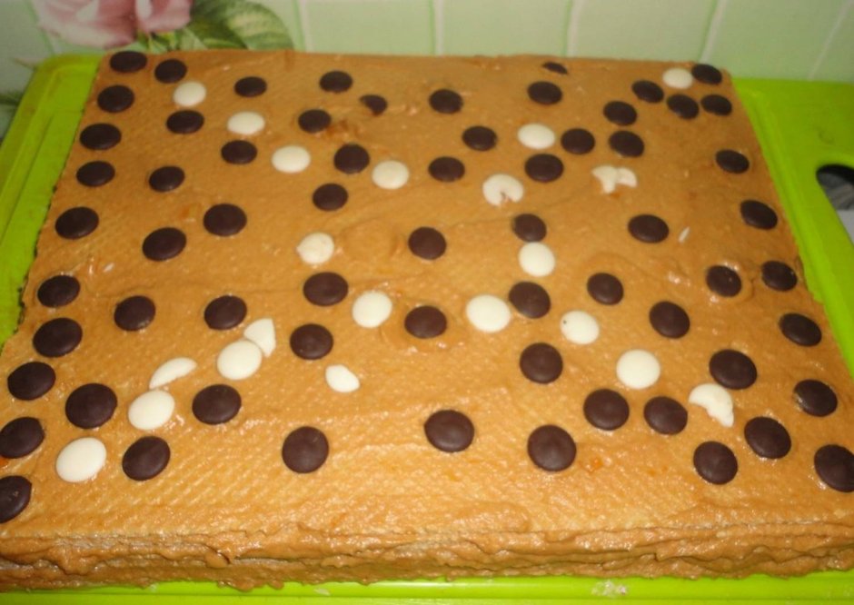 Тортик с творогом и печеньем
