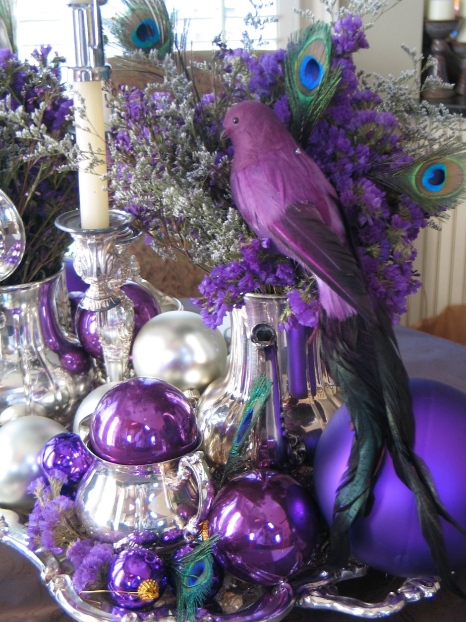 Украшение елки фиолетовый стиль
