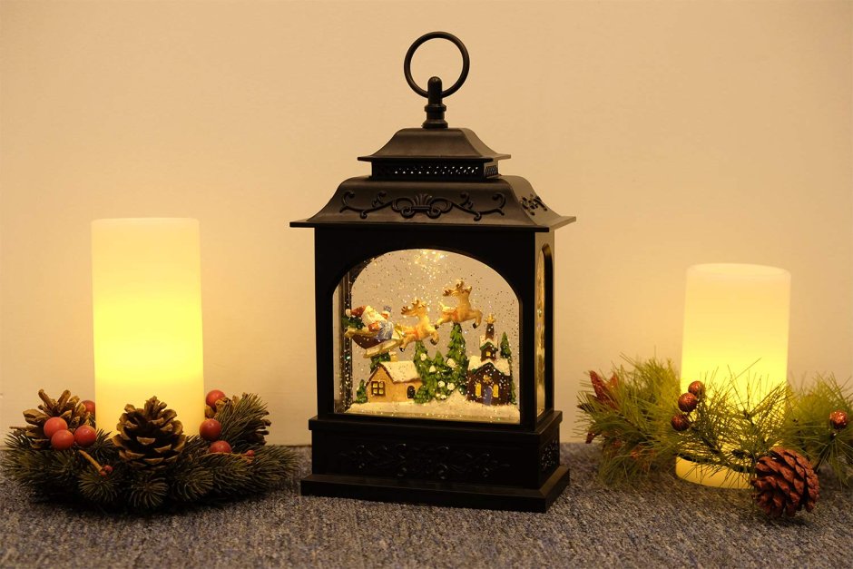 Led Battery operated Water Globe Lantern