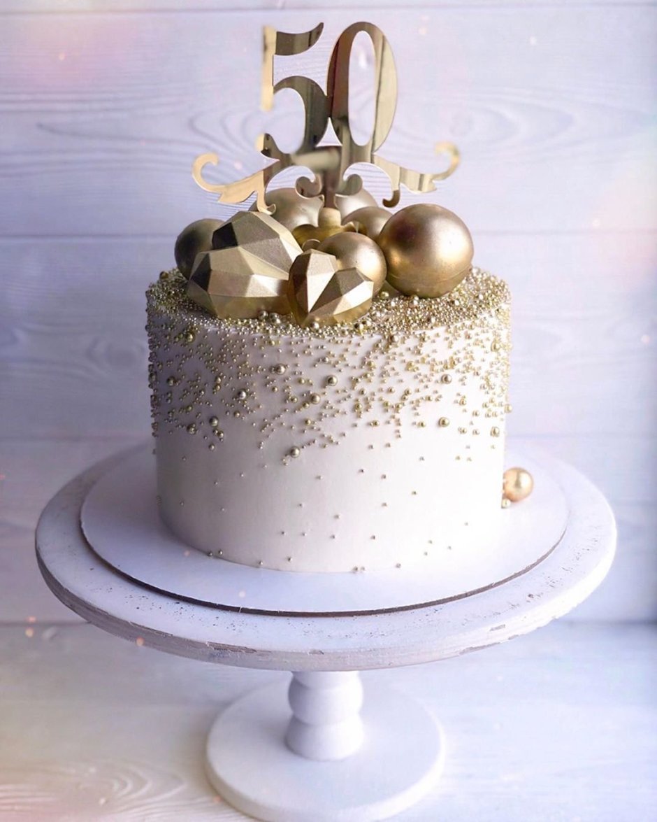 Декор торта на золотую свадьбу
