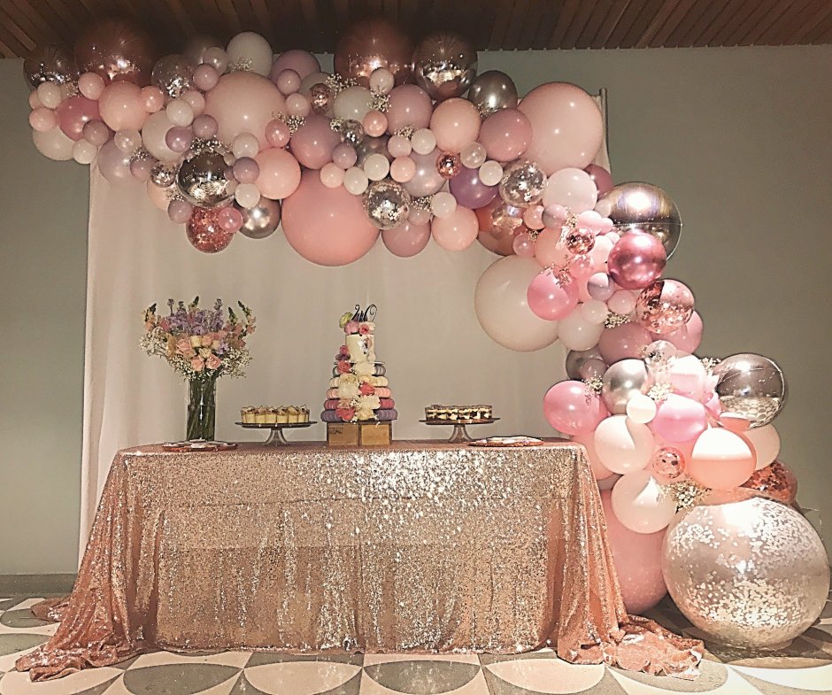 Стильное украшение шарами на день рождения