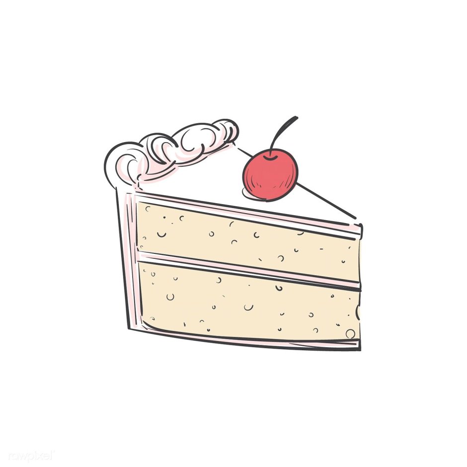 Кусок торта рисунок