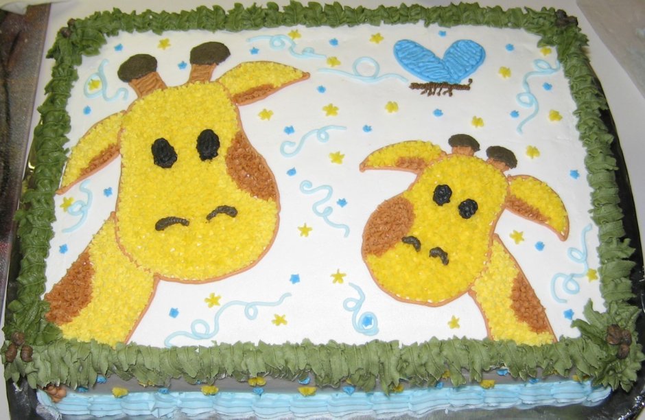 Торт на день рождения в виде жирафа