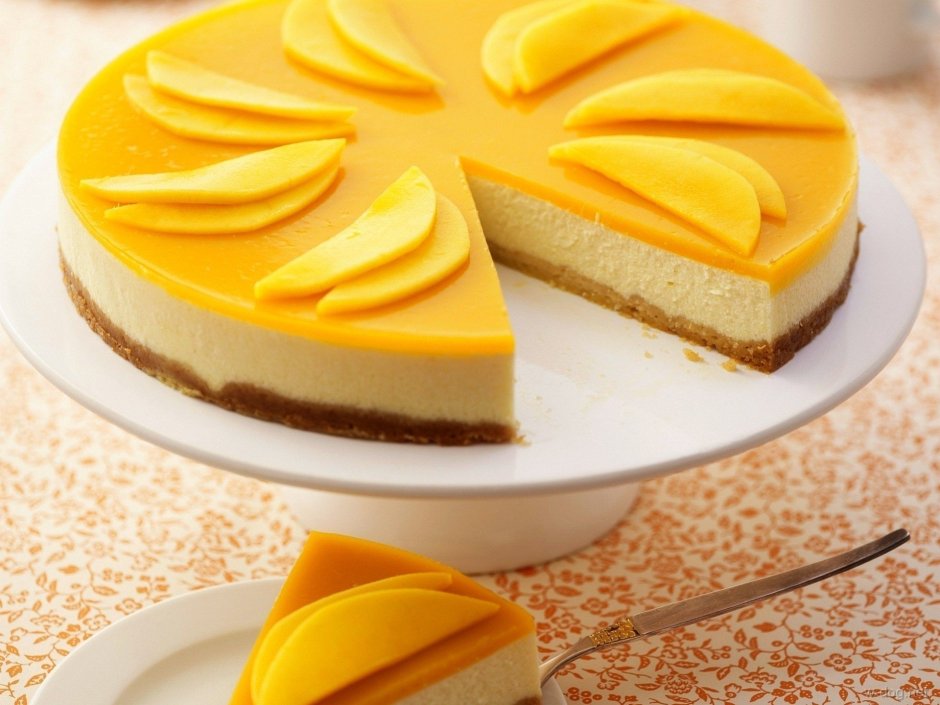 Бисквитный торт манго маракуйя