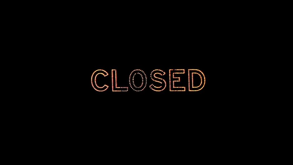 Closed неоновая надпись