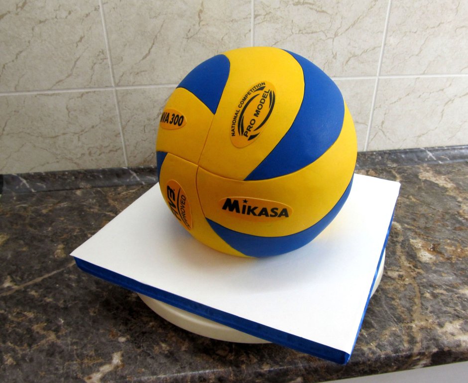 Торт волейбольный мяч из мастики МК