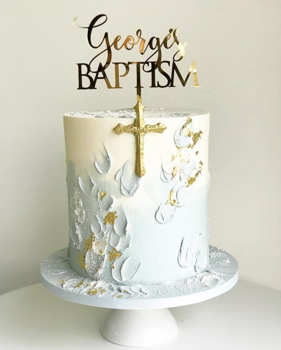 Торт на крещение с топперами