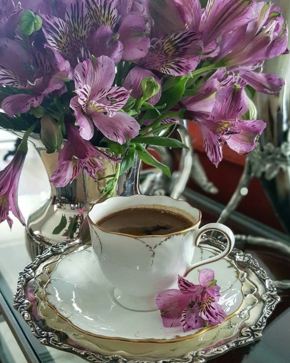 Доброе утро чай цветы