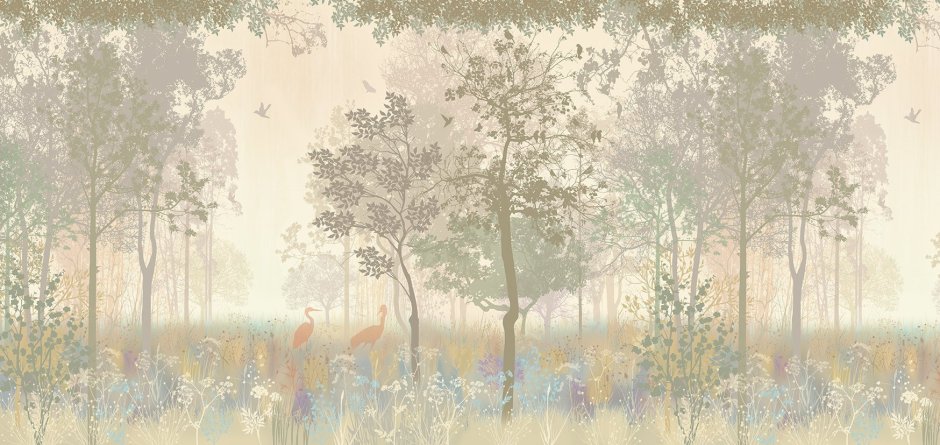 Фреска Аффреско деревья в тумане