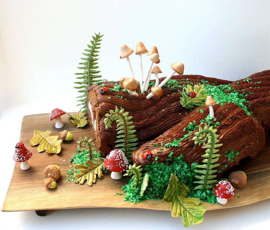 Торт Лесная Поляна с грибами